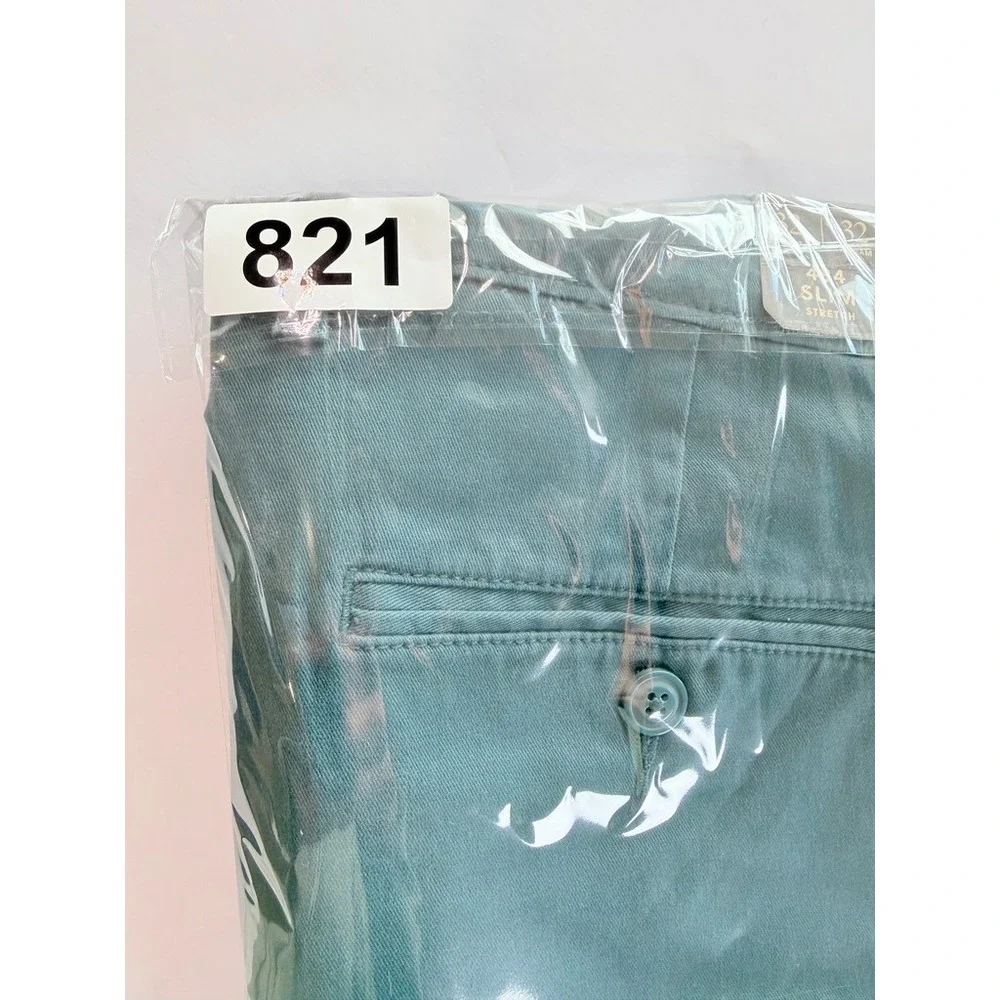 J.Crew 484 Slim Fit Stretch Chino Pants Mens 32x32 Green Blue AR885